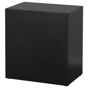 IKEA BESTÅ БЕСТО, секція полиць із дверцятами, чорно-коричневий/ЛАППВІКЕН чорно-коричневий, 60x42x64 см 990.469.52 фото