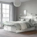 IKEA NORDLI НОРДЛИ, кровать с отд д / хранения и матрасом, с подголовником белый / валевый жесткий, 140x200 см 095.417.44 фото thumb №4
