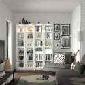 IKEA BILLY БІЛЛІ / OXBERG ОКСБЕРГ, книжкова шафа, білий/скло, 160x30x202 см 890.178.32 фото thumb №3
