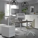 IKEA MITTZON МИТТЗОН, стол / трансф, электрический орех / белый, 120x80 см 595.279.29 фото thumb №4