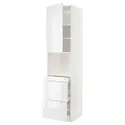 IKEA METOD МЕТОД / MAXIMERA МАКСИМЕРА, высокий шкаф д / СВЧ / дверца / 3ящика, белый / Рингхульт белый, 60x60x240 см 894.680.42 фото thumb №1