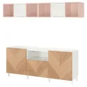 IKEA BESTÅ БЕСТО / EKET ЭКЕТ, комбинация для ТВ, белый / оконный дуб, 210x42x220 см 894.304.93 фото thumb №1