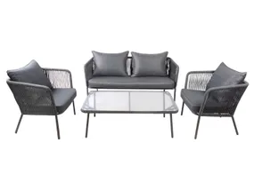 BRW Набір меблів для тераси BRW PERU: диван + стіл + 2 стільця з подушками 087552 фото