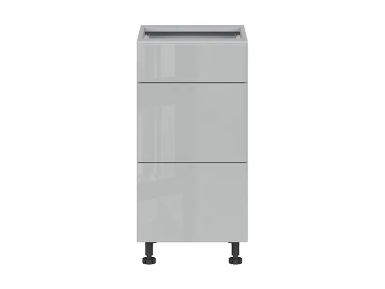BRW Кухонный базовый шкаф Top Line 40 см с ящиками серый глянец, серый гранола/серый глянец TV_D3S_40/82_2SMB/SMB-SZG/SP фото №1