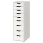 IKEA ALEX АЛЕКС, секция с 9 ящиками, белый, 36x116 см 904.861.39 фото