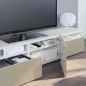 IKEA BESTÅ БЕСТО, тумба под ТВ, белый / Сельсвикен бежевый глянцевый, 180x42x39 см 993.285.98 фото thumb №6