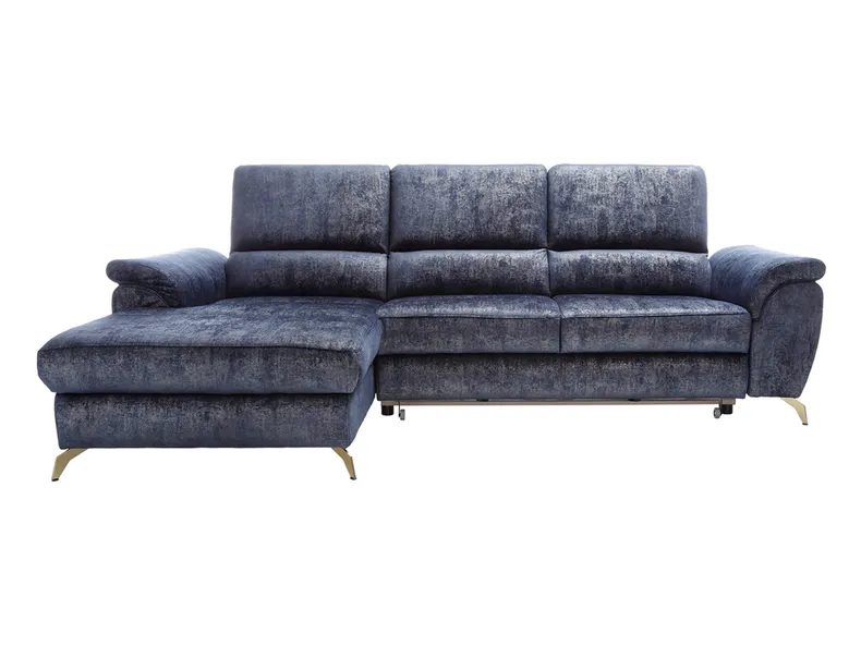 BRW Угловой диван Livorno с ящиком для хранения темно-синий велюр, Touch Me 8 NA-LIVORNO-L-G3_B84316 фото №1