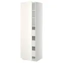 IKEA METOD МЕТОД / MAXIMERA МАКСИМЕРА, высокий шкаф с ящиками, белый / белый, 60x60x200 см 393.787.65 фото thumb №1
