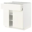 IKEA METOD МЕТОД / MAXIMERA МАКСИМЕРА, напольный шкаф с ящиком / 2дверцами, белый / Вальстена белый, 80x60 см 895.072.08 фото thumb №1