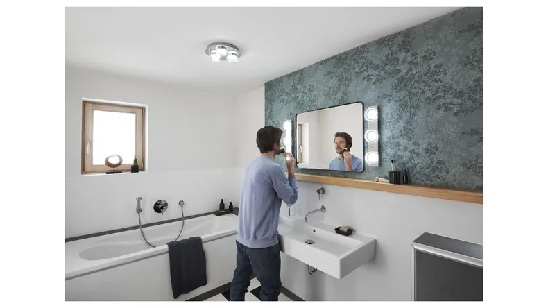 BRW Светодиодный плафон для ванной комнаты Smart Wifi Orbis с диммером серебристый 085965 фото №3