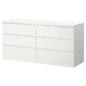 IKEA MALM МАЛЬМ, комод із 6 шухлядами, білий, 160x78 см 604.035.84 фото thumb №1