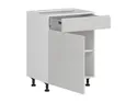 BRW Кухонный цокольный шкаф Sole 60 см левый с ящиком soft-close светло-серый глянец, альпийский белый/светло-серый глянец FH_D1S_60/82_L/STB-BAL/XRAL7047 фото thumb №3