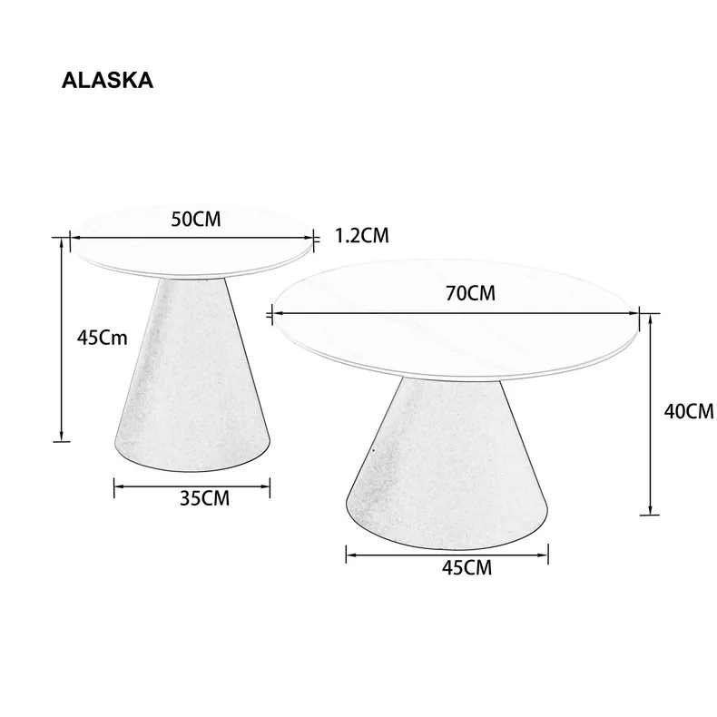 INTARSIO Журнальный столик ALASKA серый глянец/черный (к-кт) фото №3