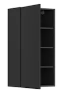 BRW Верхний кухонный шкаф Sole L6 50 см слева черный матовый, черный/черный матовый FM_G_50/95_L-CA/CAM фото thumb №3