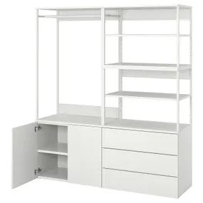 IKEA PLATSA ПЛАТСА, гардероб із 2 дверцятами+3 шухлядам, білий / Fonnes white, 160x42x181 см 593.362.70 фото