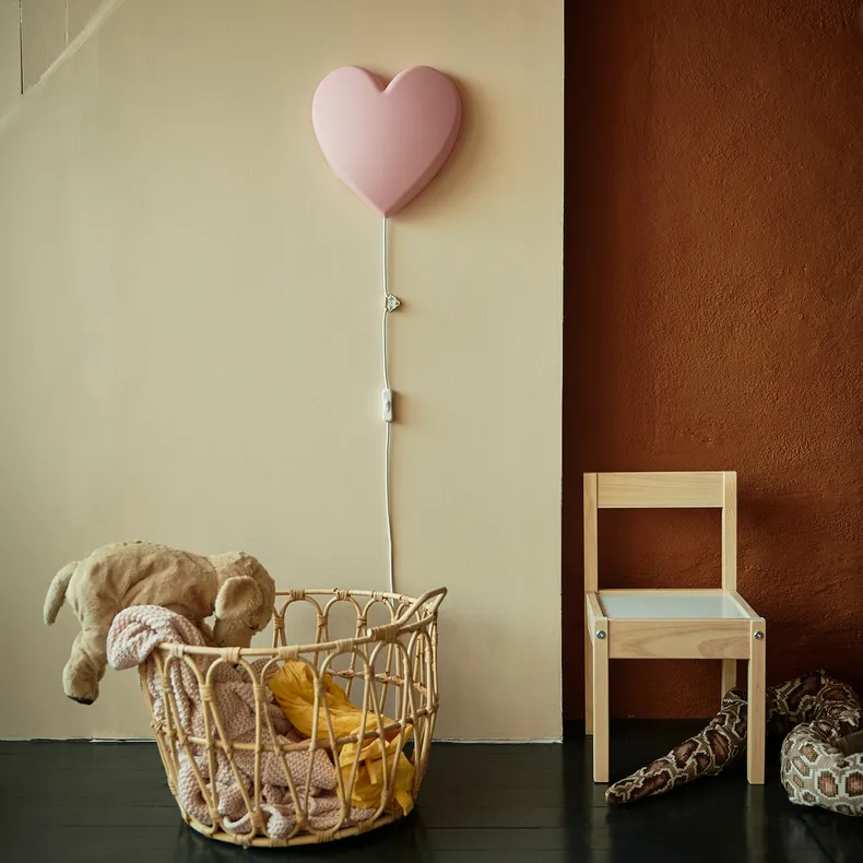 IKEA UPPLYST УППЛЮСТ, LED бра, серце рожевий 404.403.42 фото №4