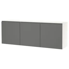 IKEA BESTÅ БЕСТО, комбинация настенных шкафов, белый / темно-серый, 180x42x64 см 194.218.02 фото