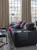 IKEA VIMLE ВІМЛЕ, 3-місний диван, з широкими підлокітниками / САКСЕМАРА чорно-синій 194.014.70 фото thumb №2