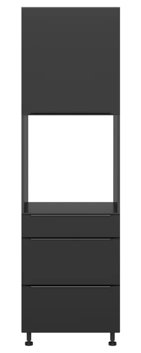 BRW Кухонный шкаф для духовки Sole L6 60 см с ящиками черный матовый, черный/черный матовый FM_DPS_60/207_2SMB/SMB/L-CA/CAM фото