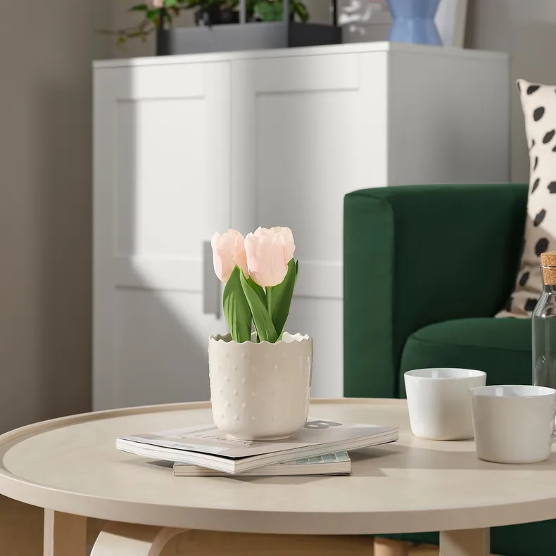 IKEA FEJKA ФЕЙКА, штучна рослина в горщику, для приміщення / вулиці / Тюльпан рожевий, 9 см 605.716.81 фото №2
