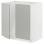 IKEA METOD МЕТОД, підлогова шафа для мийки+2 дверцят, білий / Хавсторп світло-сірий, 80x60 см 995.390.01 фото
