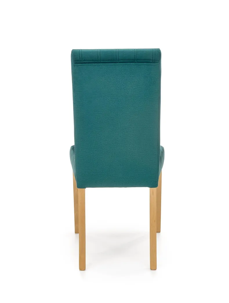 Кухонний стілець HALMAR DIEGO 3 стьобані смужки, дуб медовий/темно-зелений фото №2
