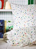 IKEA MÖJLIGHET МЁЙЛИГХЕТ, пододеяльник и наволочка, белый / мозаичный узор, 150x200 / 50x60 см 104.236.88 фото thumb №8