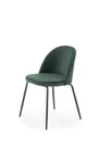 Кухонний стілець HALMAR K314, ніжки - чорні, оббивка - темно-зелена (1шт=2шт) фото