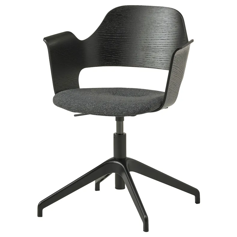 IKEA FJÄLLBERGET ФЙЕЛЛЬБЕРГЕТ, крісло для конференцій, okl попелястий чорний / Gunnared темно-сірий 004.852.43 фото №1