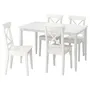 IKEA DANDERYD ДАНДЕРЮД / INGOLF ІНГОЛЬФ, стіл+4 стільці, білий / білий, 130 см 495.442.36 фото