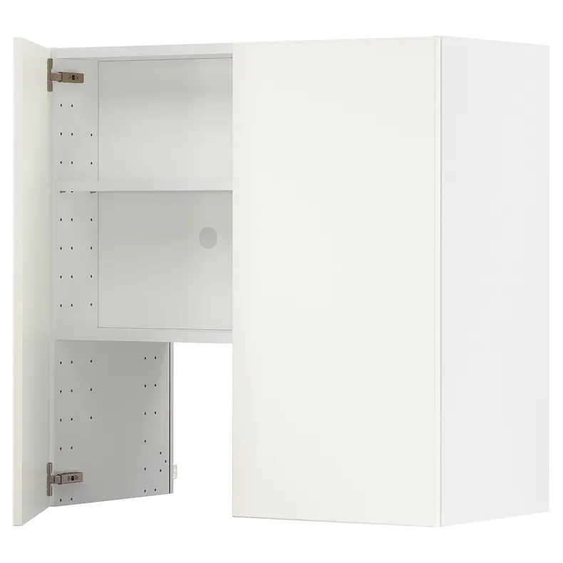 IKEA METOD МЕТОД, настінн шаф д / витяжки з полиц / дверц, білий / ВЕДДІНГЕ білий, 80x80 см 295.043.59 фото №1