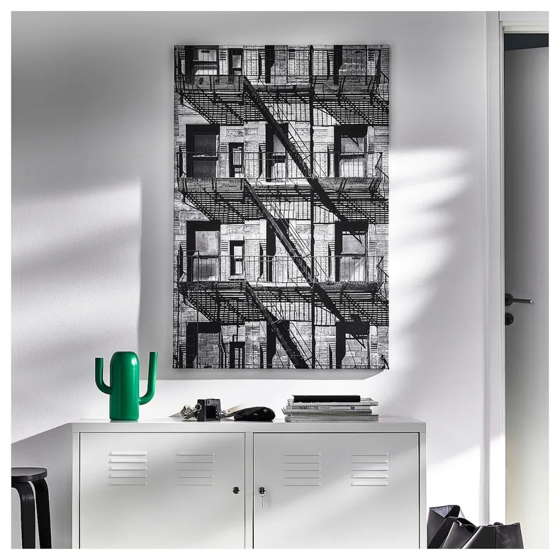 IKEA BJÖRKSTA БЬЁРКСТА, картина с рамой, балконы / серебро, 78x118 см 695.089.49 фото №5
