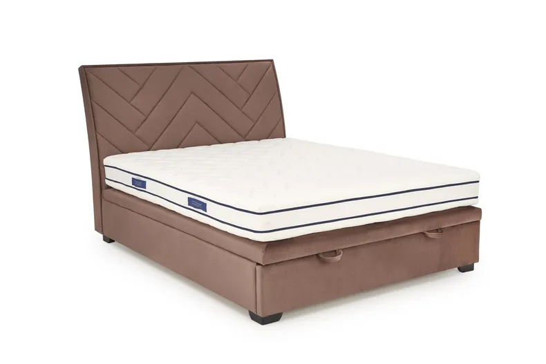 Кровать двуспальная HALMAR CONTINENTAL 1 Velvet 160х200 см – обивка бежевая фото №6