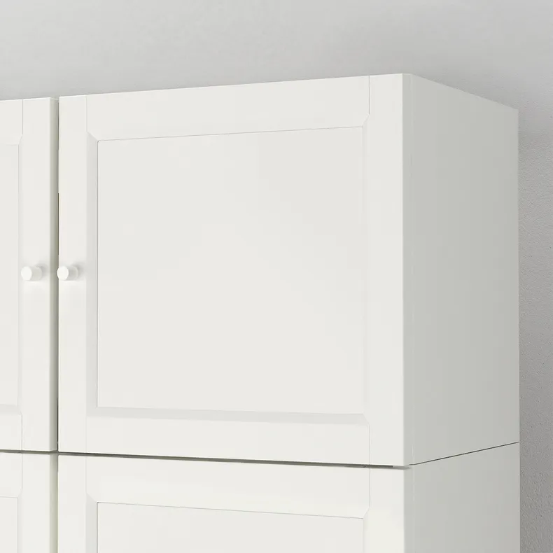 IKEA BILLY БИЛЛИ / OXBERG ОКСБЕРГ, стеллаж с верхними полками / дверями, белый, 80x42x237 см 494.248.37 фото №3