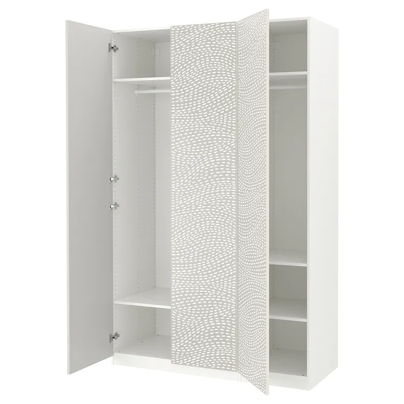IKEA PAX ПАКС / MISTUDDEN МИСТУДДЕН, гардероб, комбинация, белый / серый узор, 150x60x236 см 795.212.00 фото №1