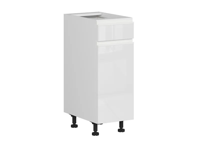 BRW Кухонный цокольный шкаф Sole 30 см левый с ящиками белый глянец, альпийский белый/глянцевый белый FH_D1S_30/82_L/SMB-BAL/BIP фото №2