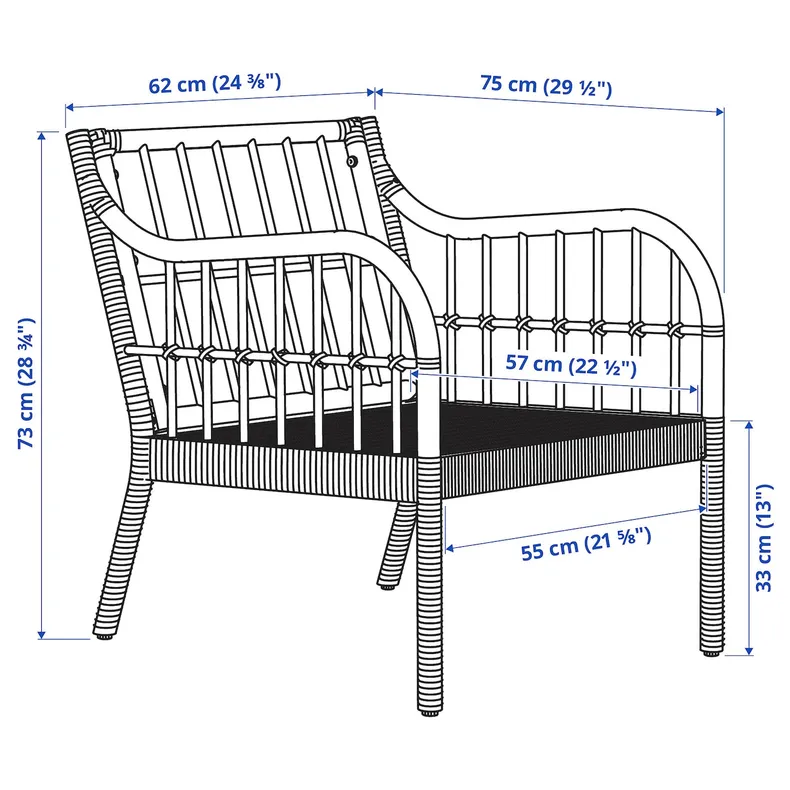 IKEA HOLMSTA ХОЛЬМСТА / FRÖKNABO ФРЁКНАБО, кресло 194.288.08 фото №5