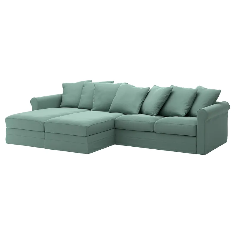 IKEA GRÖNLID ГРЕНЛІД, 4-місний диван із кушетками, ЛЬЙУНГЕН світло-зелений 194.088.48 фото №1