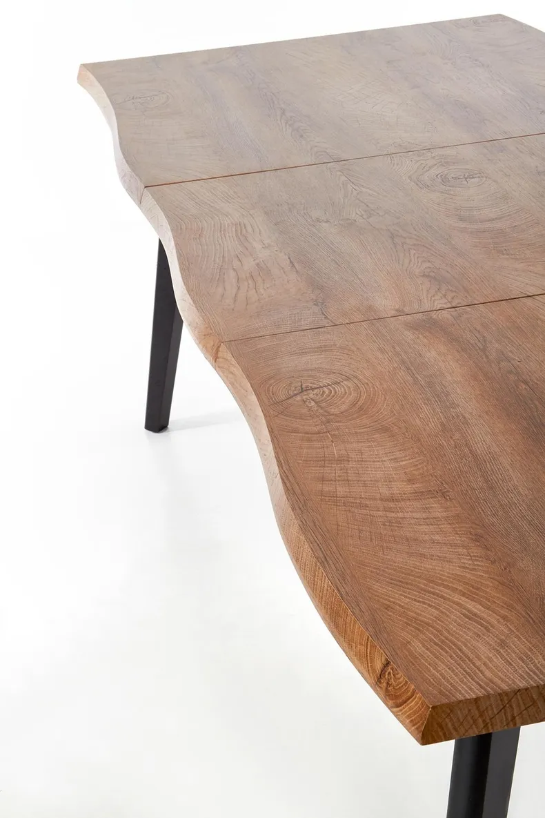 Кухонний стіл розкладний HALMAR DICKSON 150-210x90 см, стільниця - натуральний дуб, ніжки - чорний фото №5