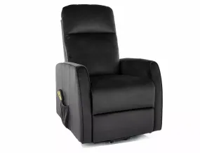 Раскладное кресло бархатное SIGNAL LETO Velvet, Bluvel 19 - черный фото