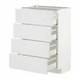 IKEA METOD МЕТОД / MAXIMERA МАКСИМЕРА, напольный шкаф 4 фасада / 4 ящика, белый / Стенсунд белый, 60x37 см 794.094.87 фото