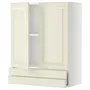 IKEA METOD МЕТОД / MAXIMERA МАКСІМЕРА, навісна шафа, 2 дверцят / 2 шухляди, білий / БУДБІН кремово-білий, 80x100 см 394.587.38 фото