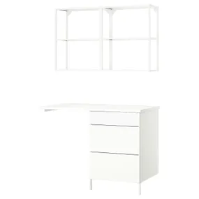 IKEA ENHET ЕНХЕТ, шафа, білий, 121.5x63.5x222 см 095.480.38 фото