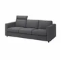 IKEA VIMLE ВІМЛЕ, 3-місний диван, з узголів'ям / ХАЛЛАРП сірий 493.990.36 фото