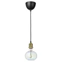 IKEA JÄLLBY ЭЛЛЬБИ / MOLNART МОЛНАРТ, подвесной светильник с лампочкой, Латунь / эллипс разноцветный 294.913.71 фото thumb №1