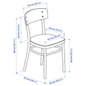 IKEA LISABO ЛІСАБО / IDOLF ІДОЛЬФ, стіл+4 стільці, шпон ясеня / чорний, 140x78 см 991.614.85 фото thumb №8
