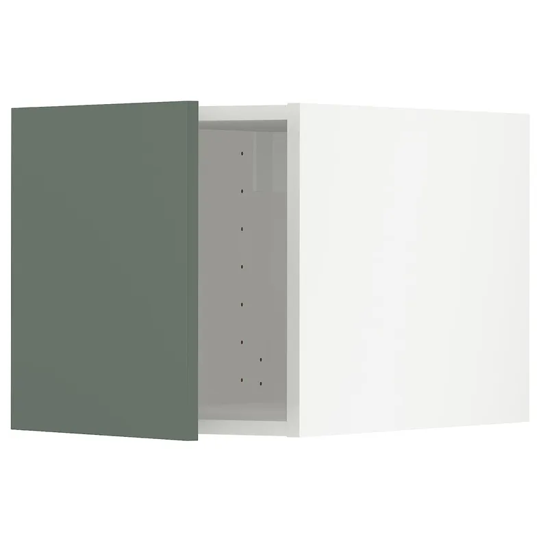IKEA METOD МЕТОД, верхня шафа, білий / БОДАРП сіро-зелений, 40x40 см 794.700.45 фото №1