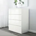 IKEA MALM МАЛЬМ, комод с 4 ящиками, белый глянец, 80x100 см 504.240.54 фото thumb №2