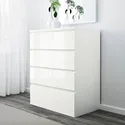 IKEA MALM МАЛЬМ, комод із 4 шухлядами, білий глянець, 80x100 см фото thumb №2