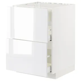 IKEA METOD МЕТОД / MAXIMERA МАКСІМЕРА, підлог шафа д / плит / вб витяжк з шухл, білий / РІНГХУЛЬТ білий, 60x60 см 194.777.85 фото